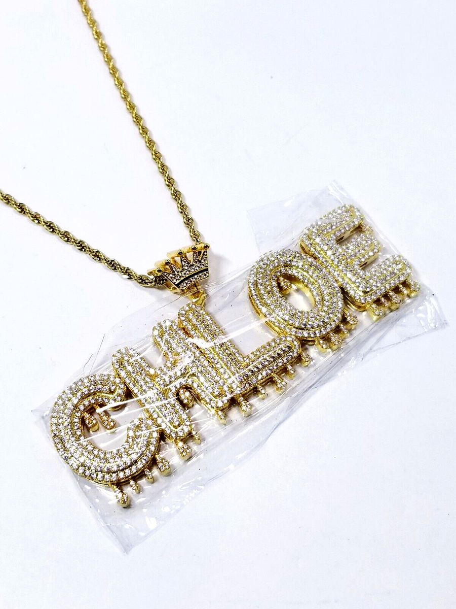 Nameplate Necklace Name Chains Bubble Letters Custom Bubble Letter