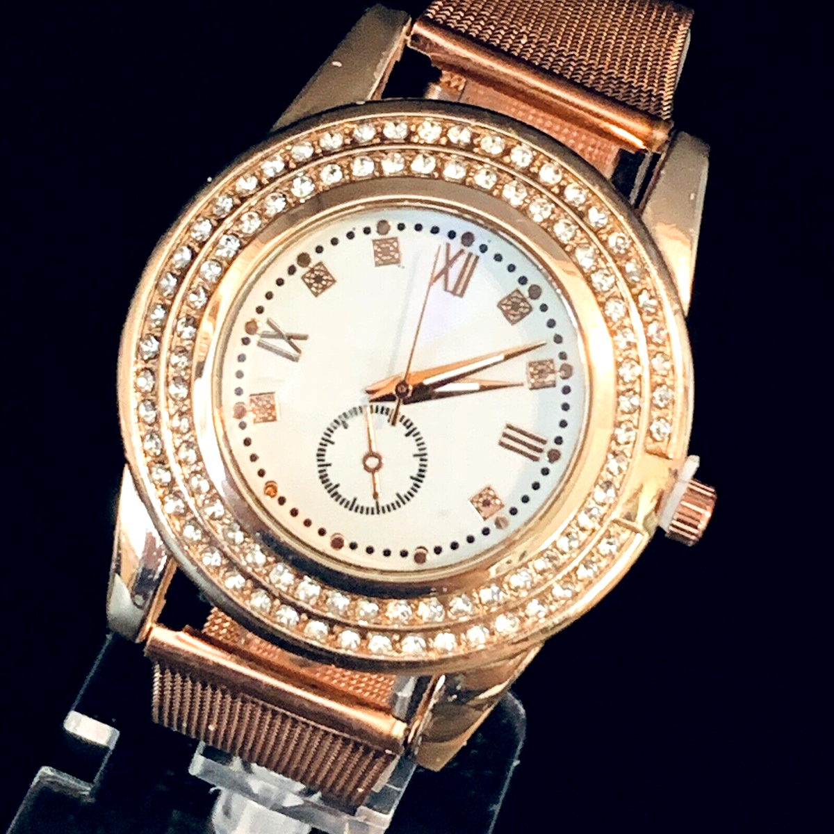 Rhinestone Rose Gold WristWatch Elegant Women main image 4