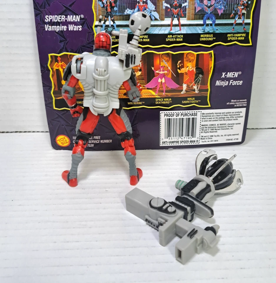 Figura Completa ToyBiz Spider-Man Vampire Wars Anti-Vampire Spidey + Tarjeta Marvel Foto 4 de 4