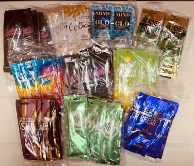 100 Pack Premium Tanning Lotion Packets - New Indoor Tanning Lotions & Bronzers