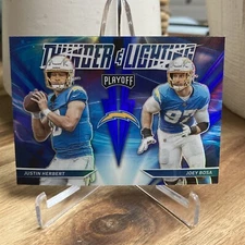 2021 Panini Playoff Justin Herbert Thunder & Lighting Blue PRIZM SP #TL-16