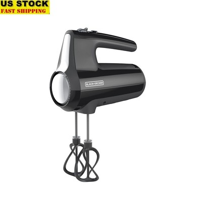 Helix Performance Hand Mixer 5 Speeds Turbo Boost W/ Beaters Hooks Whisk Black