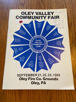 1989 Oley Valley (PA) Community Fair Program Booklet