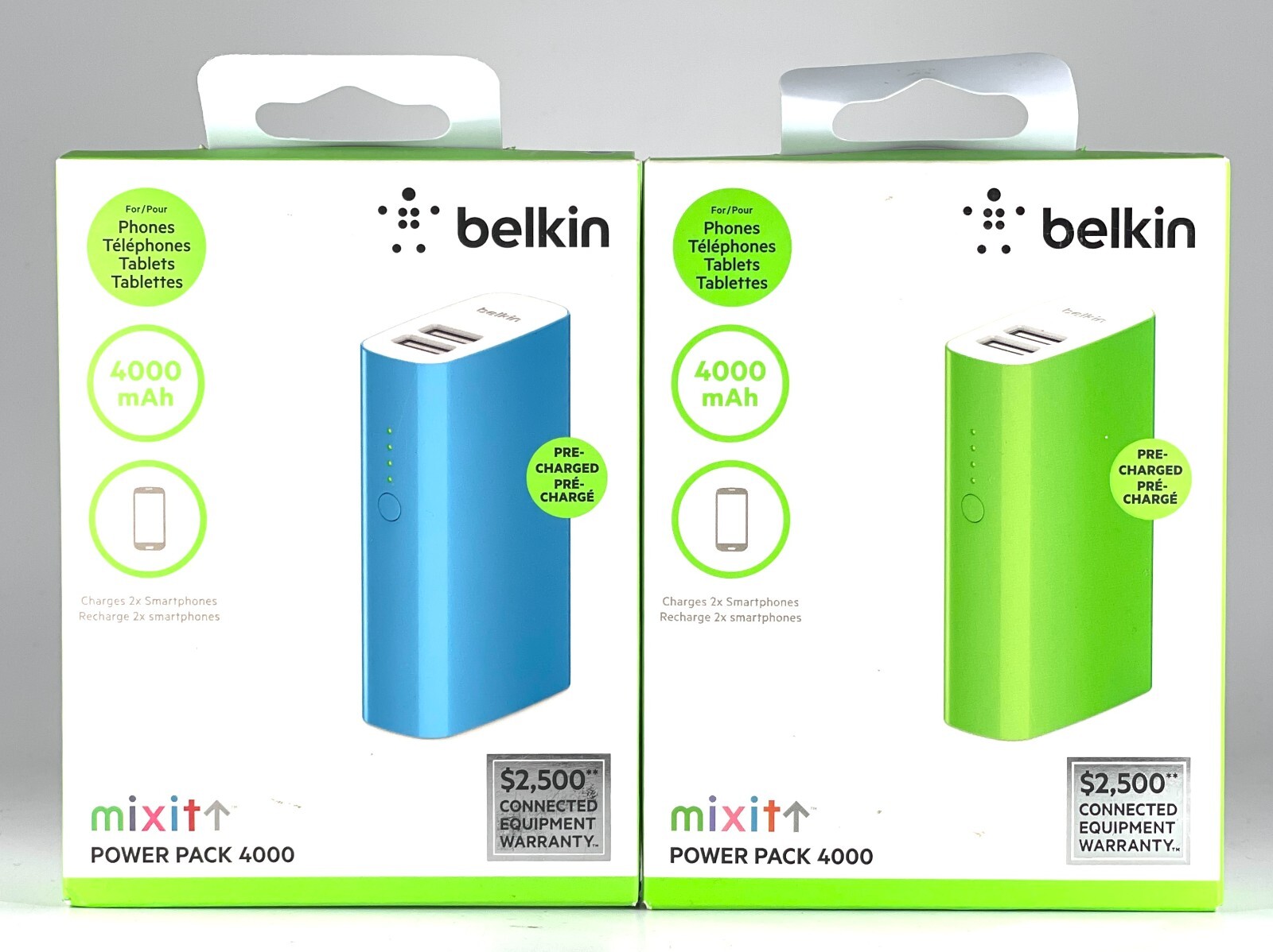Belkin Power Bank 2 USB-A Portable Charger 4000mAh For iPhone 12 13 14 & Samsung