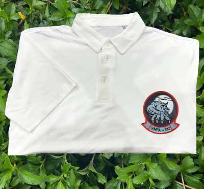 Vmfa 122 fighter attack squadron embroidered patch polo shirt