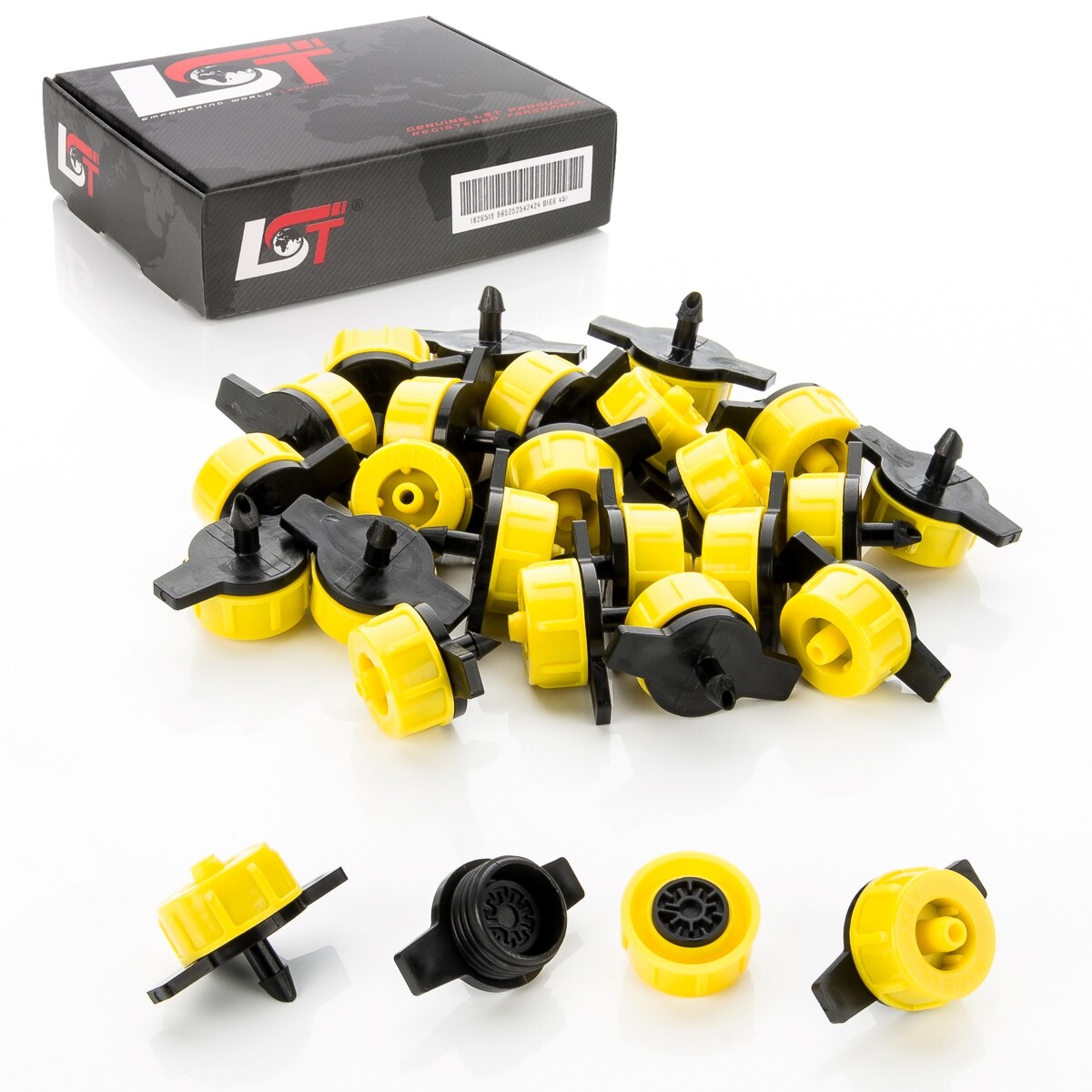 25x Micro Dripper Mini Dropper Garden Irrigation Pressure Regulated Yellow 8L/h