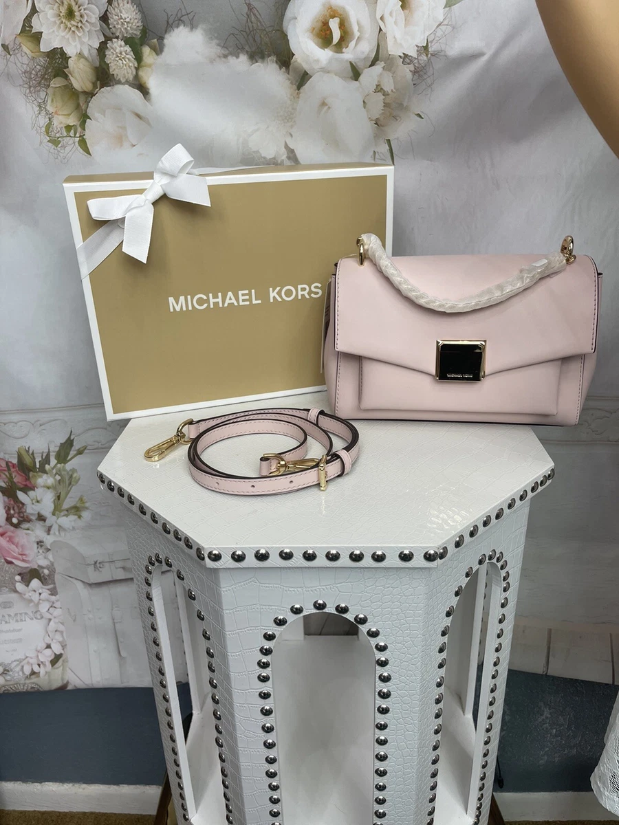 Michael Kors Bags | Nwt Lita Medium Leather Crossbody | Color: Gold/Pink | Size: Os | Ovoxolover's Closet