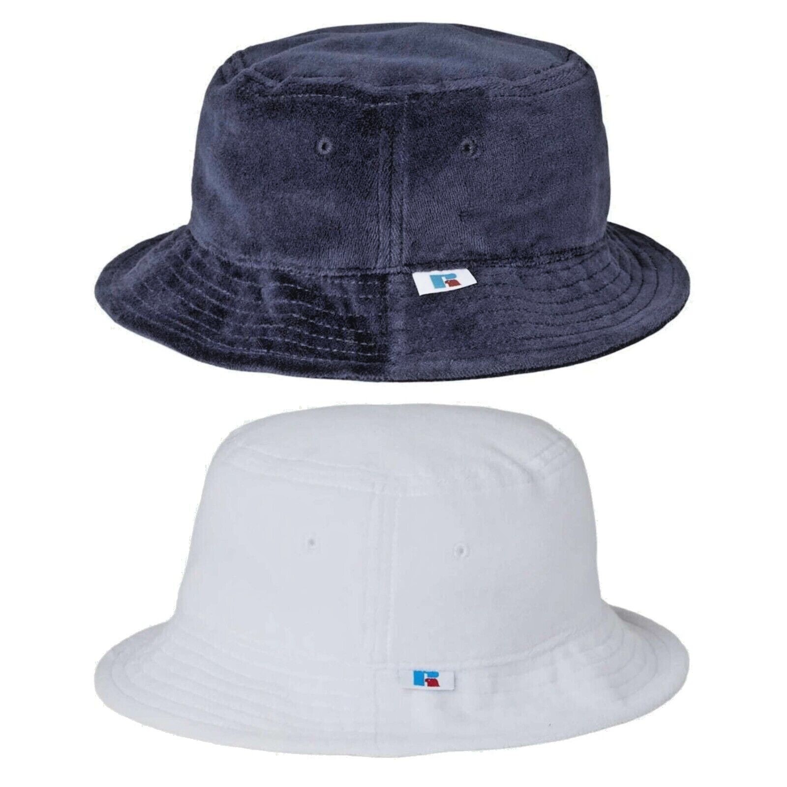 RUSSELL ATHLETIC Velour Retro Bucket Hat - 80s, 90s Vintage Hip Hop Style Cap OS