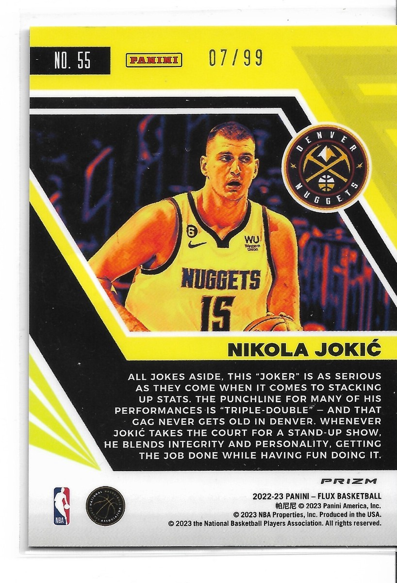 2022-23 FLUX PRIZM BLUE /99 Nikola Jokic #55 Denver Nuggets