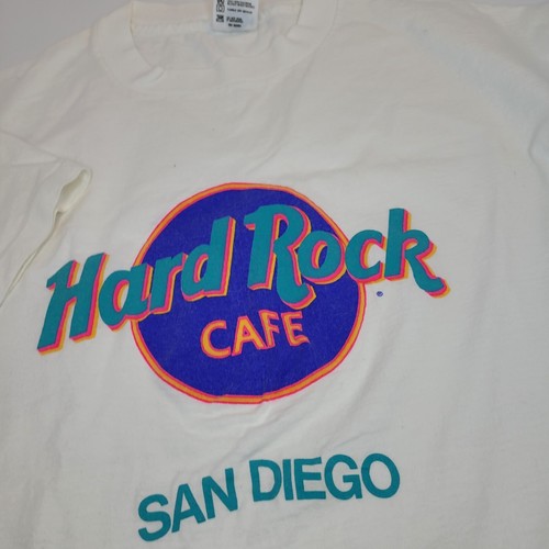 Vintage 90'S HARD ROCK CAFE advertising T-shirt, size L, women's cotton white type Vintage Second Hand