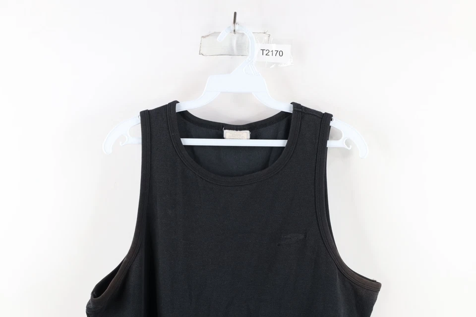 Camiseta sin mangas Speedo de colección años 90 para hombre mediana desteñida térmica tejida gofre negra EE. UU. Foto 2 de 4