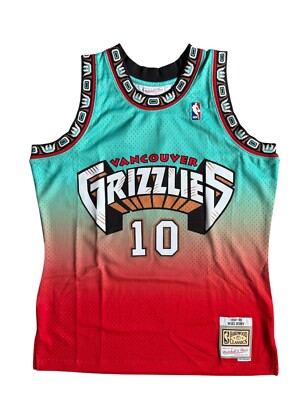 Mitchell & Ness 98-99 Mike Bibby Mens M-XL Vancouver Grizzlies Fadeaway Jersey
