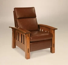 Amish Mission Arts and Crafts Recliner Chair McCoy Upholstered Tenons