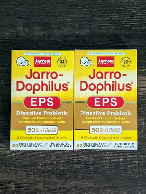 2pk Jarro-Dophilus EPS Digestive Probiotic 50 Billion CFU 60 Total Veg Caps 6/24
