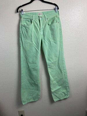 Etica Women Green Amis relaxed Bootcut Pants size 26 Y2K Retro Streetwear Hippie