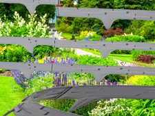 Slate Effect Plastic Palisade: Stylish Lawn Edging for Your Garden 2.38m