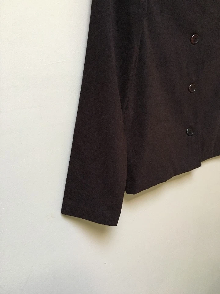Blazer/camisa/chaqueta Briggs New York para mujer marrón gamuza talla S Foto 3 de 4