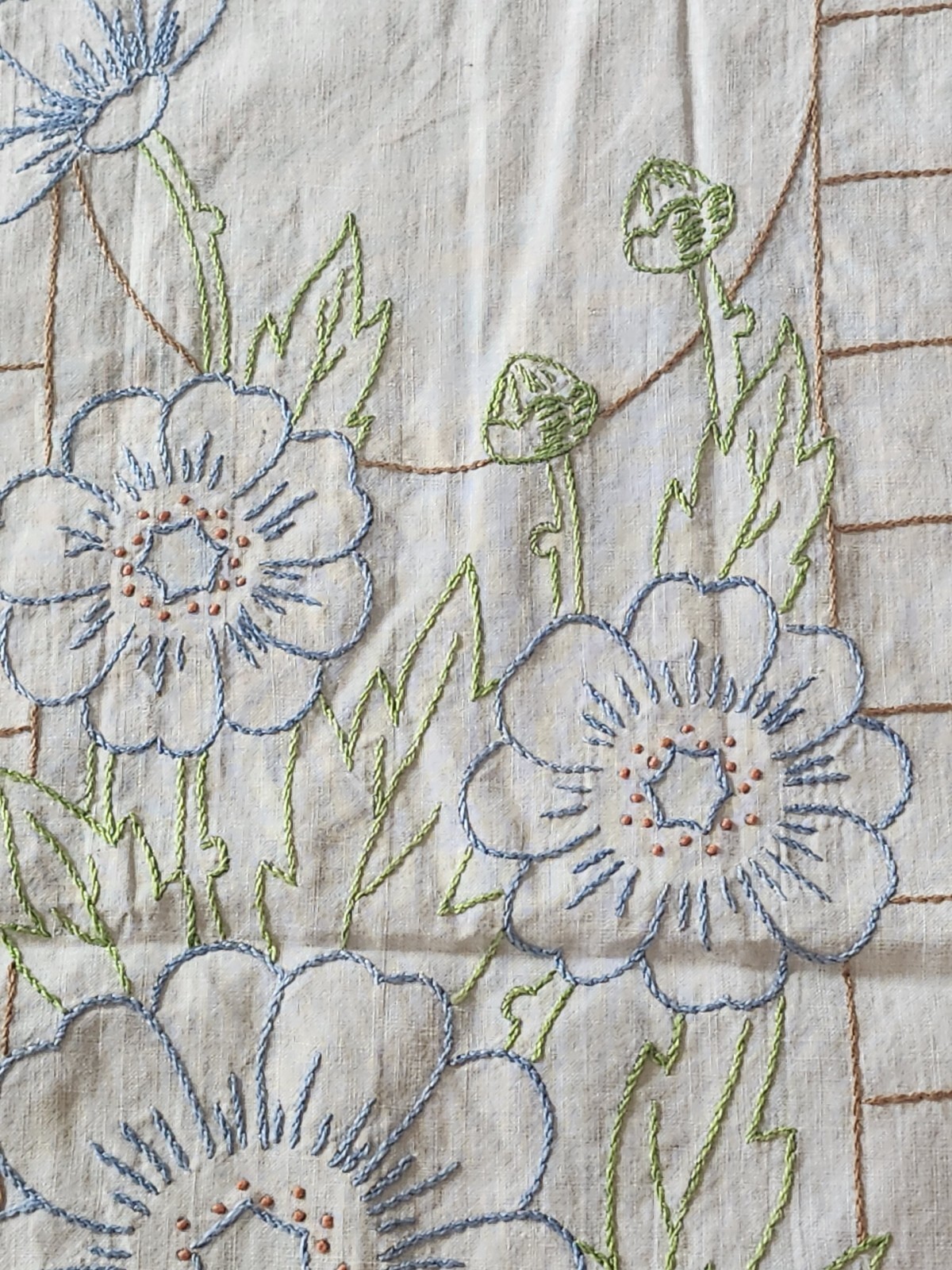 Vintage Embroidered Gorgeous Dresser SCARF Or Doily Crochet Edged Estate Find 😍