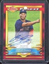 2021 Topps Finest Baseball Flashback Red Refractor Autograph Rafael Devers #2/5