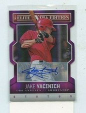 Jake Yacinich 2014 Panini Elite Extra Edition Die-Cut Purple Auto Autograph /75