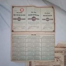 Certificato Azionario Storico Five Shares KRONEN 3000 Crowns TALON Collezione