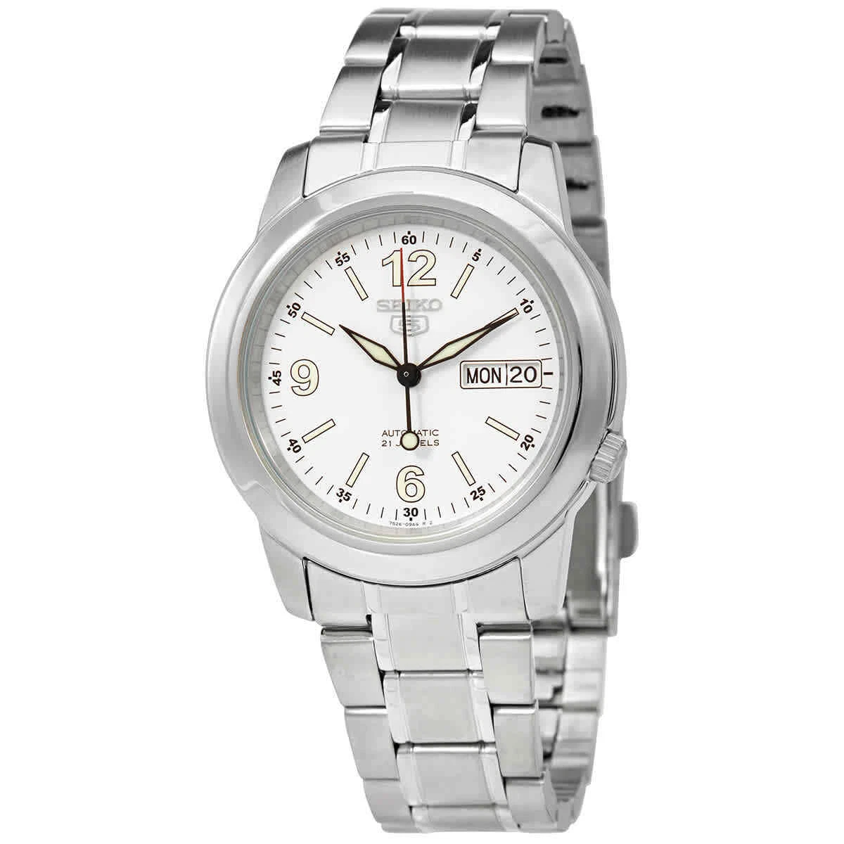 Seiko Series 5 Automatic White Dial Men s Watch SNKE57K1 eBay