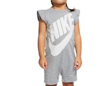 Nike Baby girls Flutter-sleeve Logo Romper Size 9 Months Gray