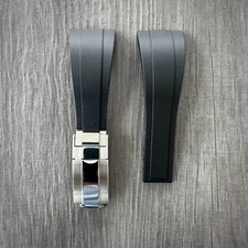 22mm Rubber Oysterflex Replacement Watch Strap Band With Clasp Made For Luminox