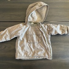 H M Fleece Lined Green Side Zip Outerwear Jacket Kids Size 1.5-2Y