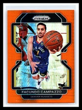 💥 FACUNDO CAMPAZZO 2021-22 PRIZM ORANGE HYPER HOLO REFRACTOR 50 PRINTED SSP #54