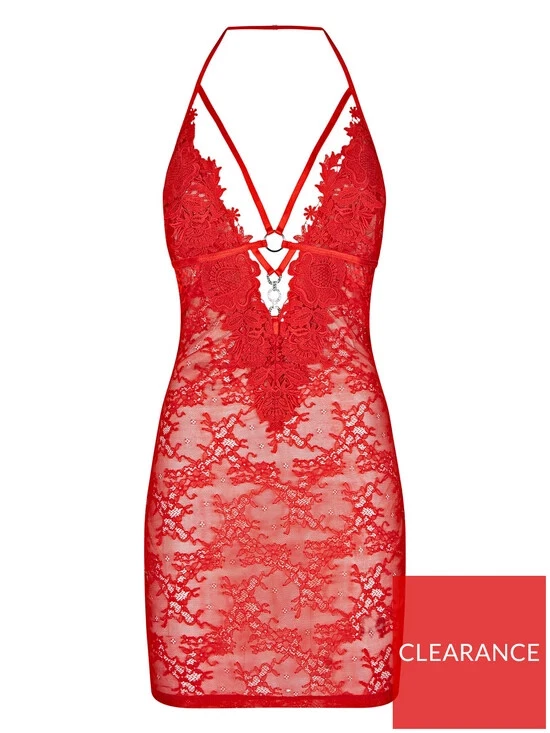 Ann Summers The All Nighter Lace Chemise in Red Size XS - Image 3 of 3
