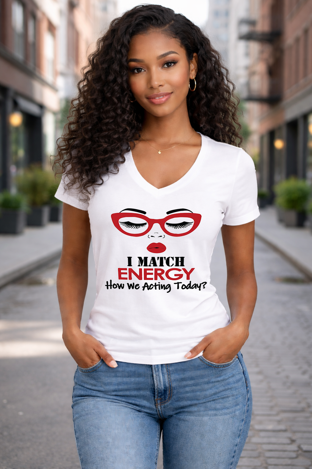 Women’s Funny Graphic V-Neck T-Shirt Attitude Quote Tee Casual Trendy Fashion