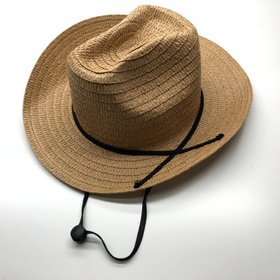 Unbranded Fedora Panama Paper Straw Hat Summer Sun Beach Unisex OSFM Strap