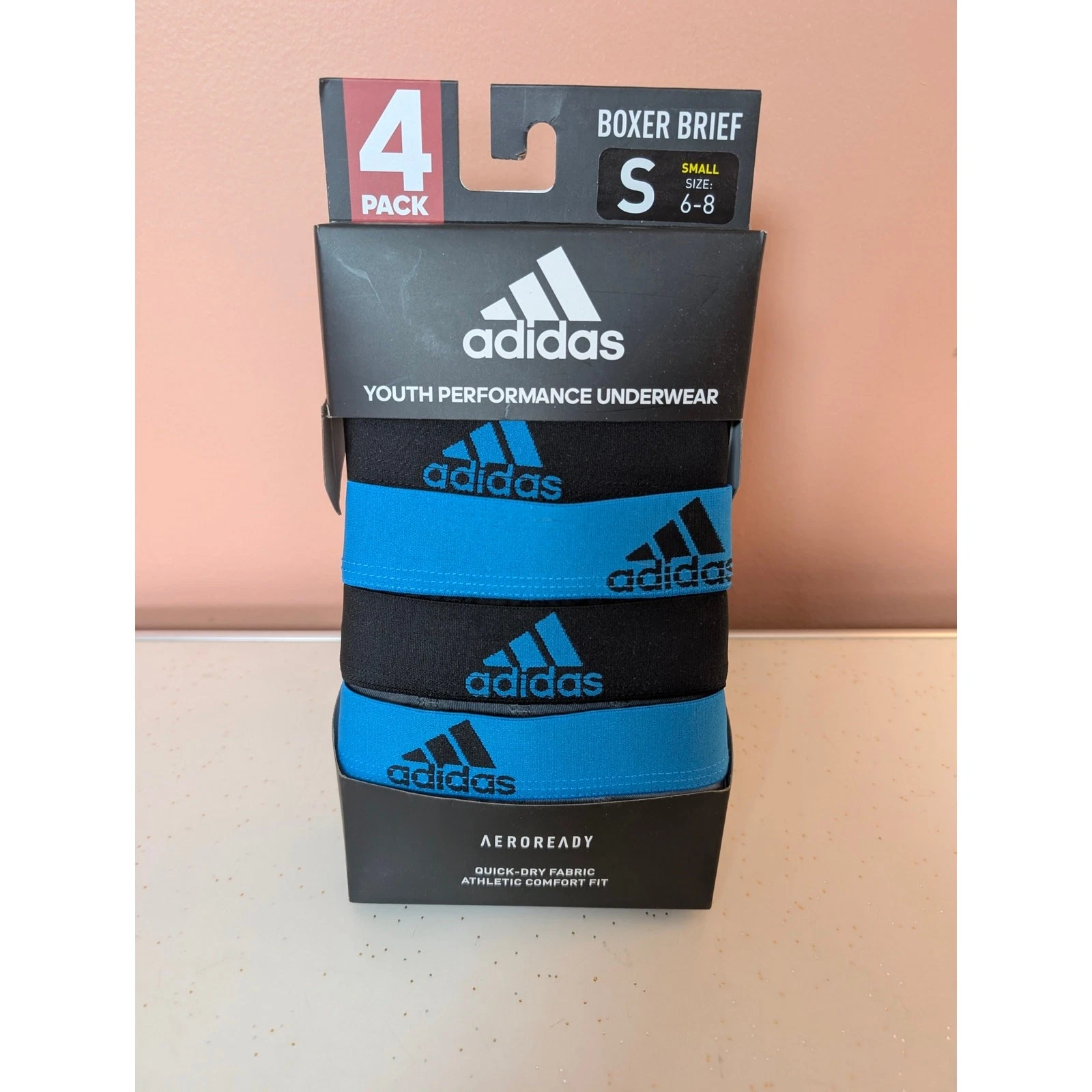 Adidas Boxer Slip Youth Performance Intimo Piccolo 6 8 Asciugatura Rapida Confezione da 4