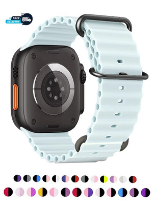 Ocean Band for Apple Watch Ultra 3/11/10/9/8/7/6/SE Silicone Strap Waterproof