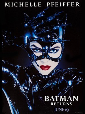 Batman Returns, Michelle Pfeiffer, 1992, Repro Movie Poster, Vintage, Hauptquartier