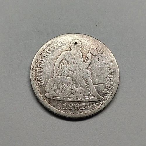 1862-P Seated Liberty Dime — photo from the most recent tracked eBay sale