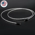 3Core Silver Plated OFC Braided Wire Spade Plug HiFi Audio Device Ground Wire
