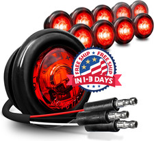 10 luces LED de posici n para remolque, redondas, rojas, de 12 V y 3/4"