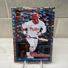 2026 Topps Series 1 1991 Topps Baseball Kyle Schwarber #T91-5 Crackle Foilboard
