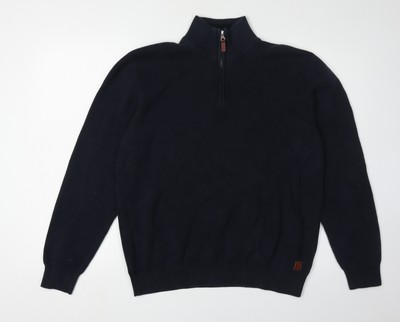 Next Herren Pullover Schwarz S Full Zip High Neck