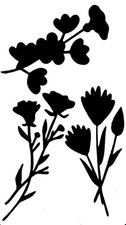 Really Great Stencils, Wildflowers 5 Stencil, 3x5.5", Flowers, Floral, Buttercup