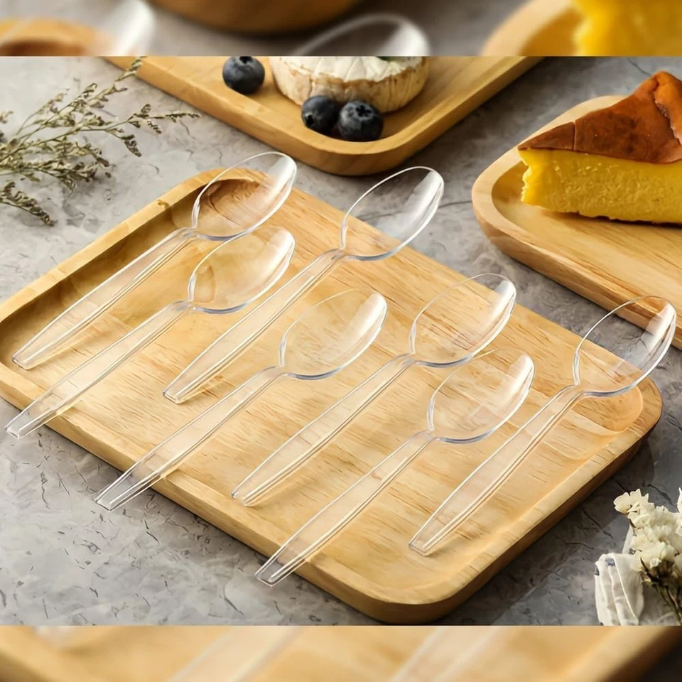 Cucharas desechables premium de alta resistencia duraderas 50/100 unidades Foto 3 de 4