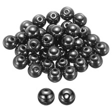50pcs Black Courage Stone Natural Stone Beads 10mm Round Loose Bead