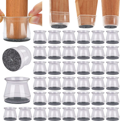 40Pcs Chair Leg Floor Protectors Chair Leg Protectors for Hardwood Floors Silico