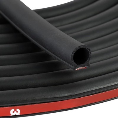 D Shape Rubber Seal Strip 3/4''Large Door Weather Stripping Self-Adhesive EPDM