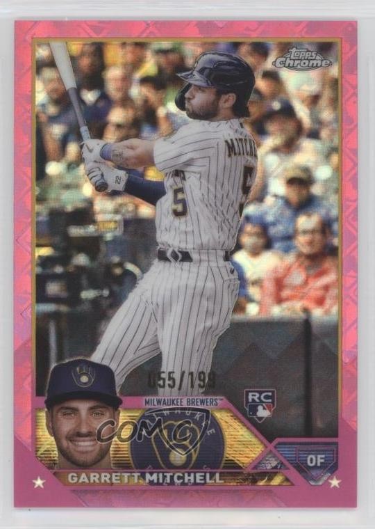 2023 Topps Chrome Logofractor Edition Pink Refractor 55/199 Garrett Mitchell g1k