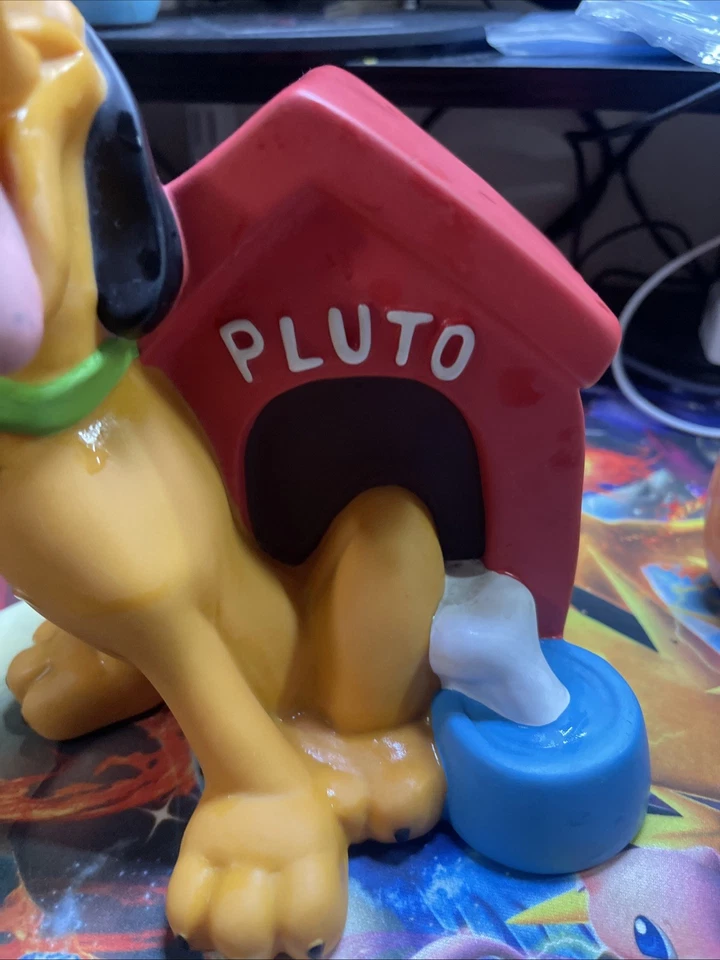 Vintage Disney Pluto and Doghouse PVC Coin Piggy Bank with Stopper Bullyland - Image 4 of 4