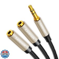 XANHAM 3.5mm Audio Stereo Y Splitter TRS Aux 1/8 Inch Mini Jack Extension 1 i