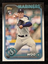 Bryan Woo #12 Topps RC Mariners Rookie Baseball Card In Protective Sleeve